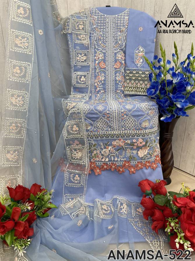 Anamsa 522 Jam Cotton Embroidery Pakistani Suit Wholesale Price In Surat